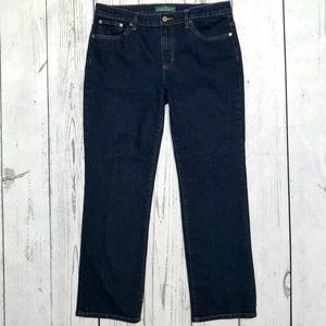 LRL Ralph Lauren CLASSIC STRAIGHT High Waisted Jeans Dark Indigo SZ 12